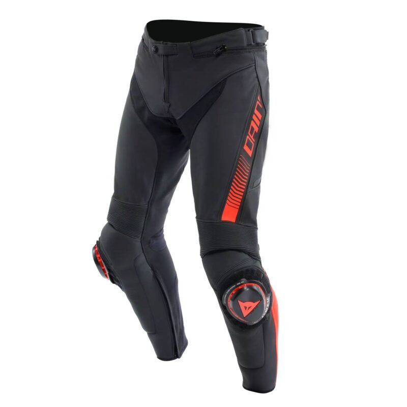 DAINESE SUPER SPEED LEATHER PANTS BLK/RED/FLO
